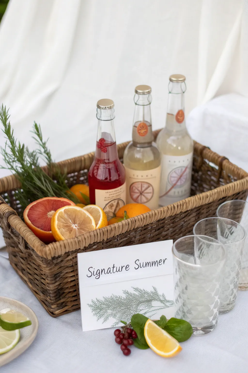 Elevate your summer gatherings with a touch of handcrafted elegance: the perfect gift basket for cocktail enthusiasts.