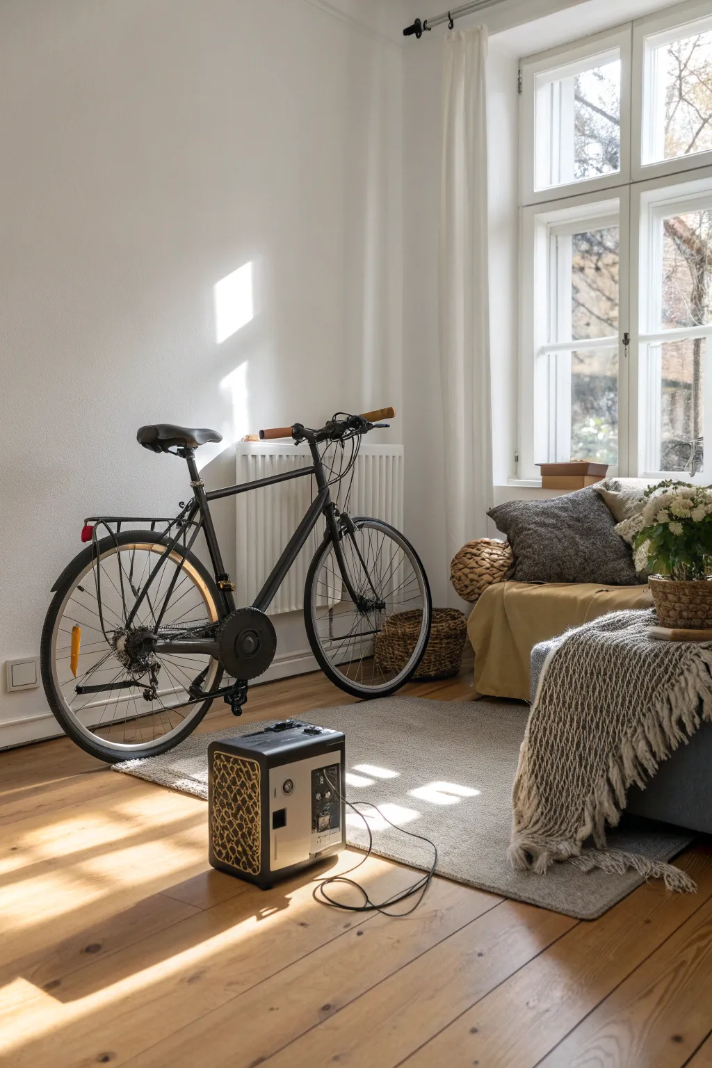 Pedal your way to a sustainable future with this chic DIY bike generator, a perfect blend of style and functionality.