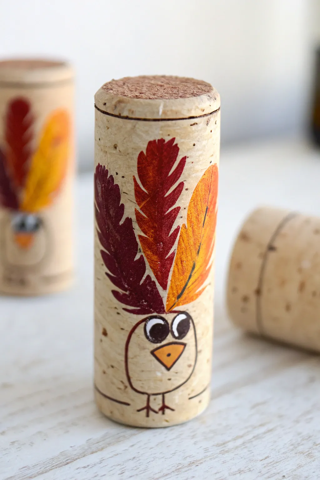 Transform wine corks into delightful turkey stamps—a perfect Thanksgiving craft that combines simplicity and vibrant creativity.