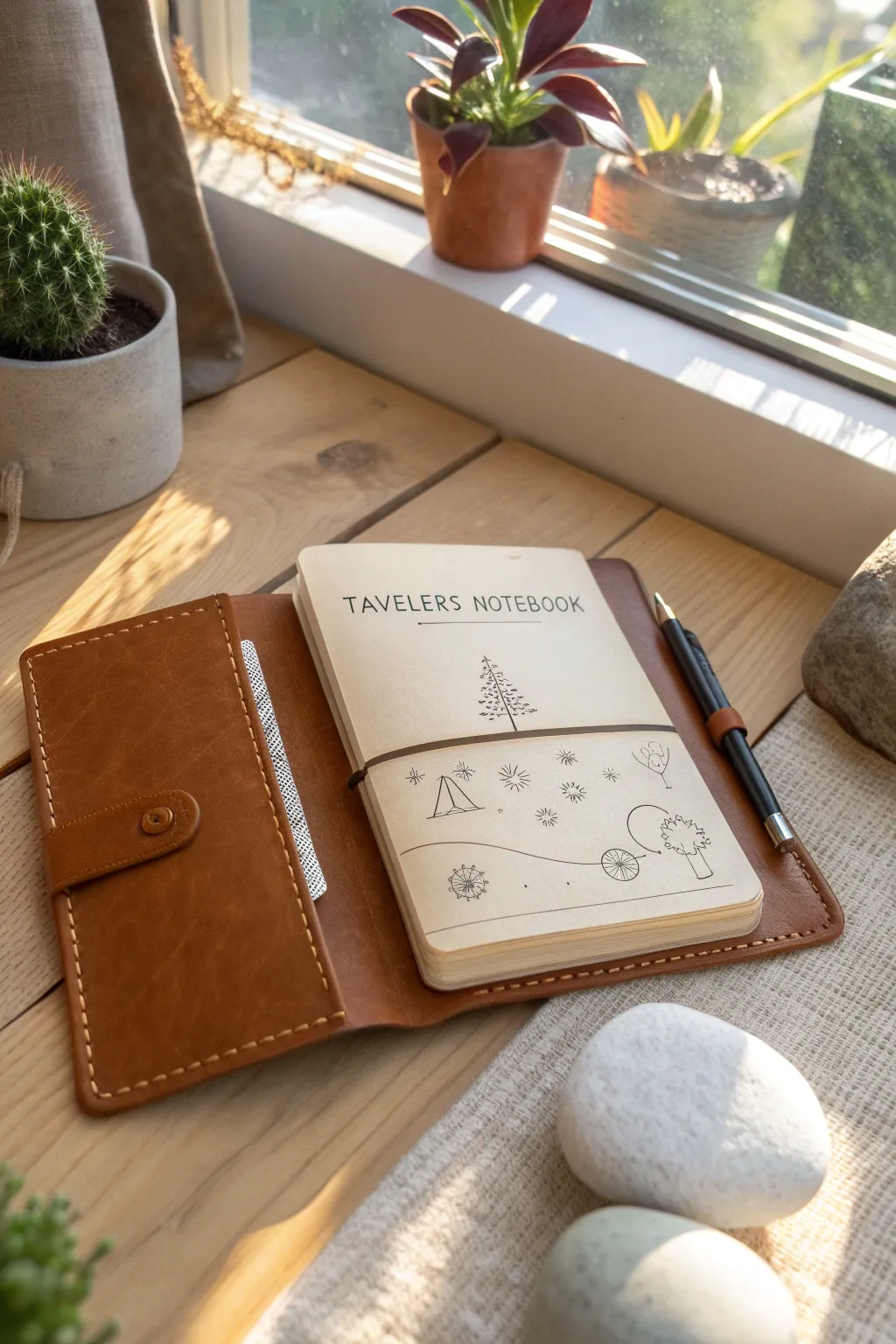 Plan your next adventure in style with a traveler's notebook that blends Scandinavian simplicity with a Boho touch.