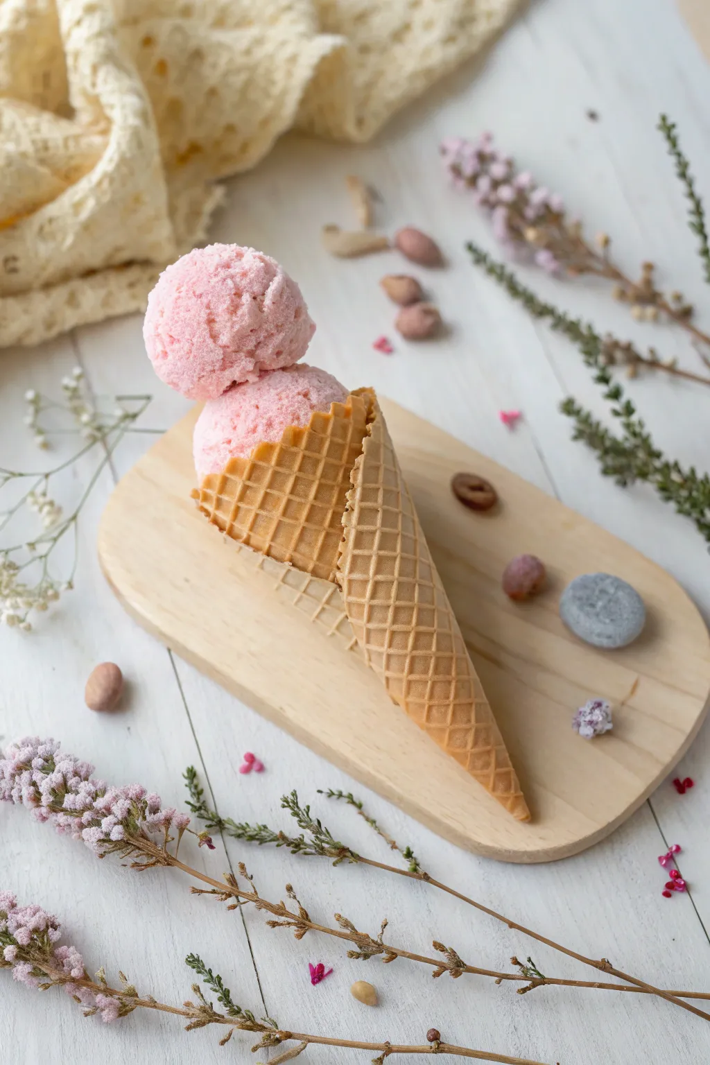 Craft your own pastel paper ice cream cone for a sweet and simple summer vibe.