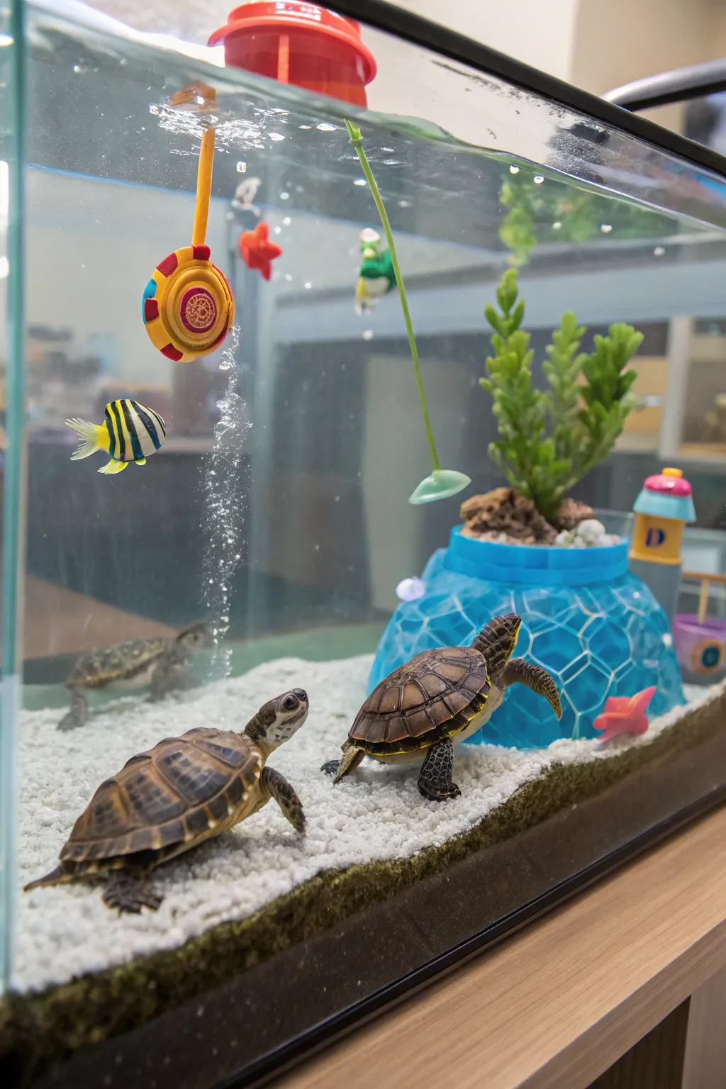 Interactive elements encouraging exploration and play.