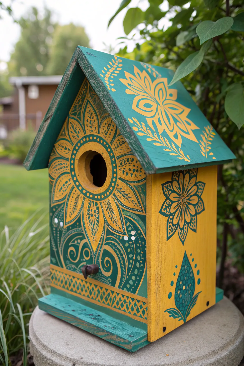 Bring a pop of color to your garden with upcycled treasures that tell their own story. #GardenDecor #UpcycleArt
