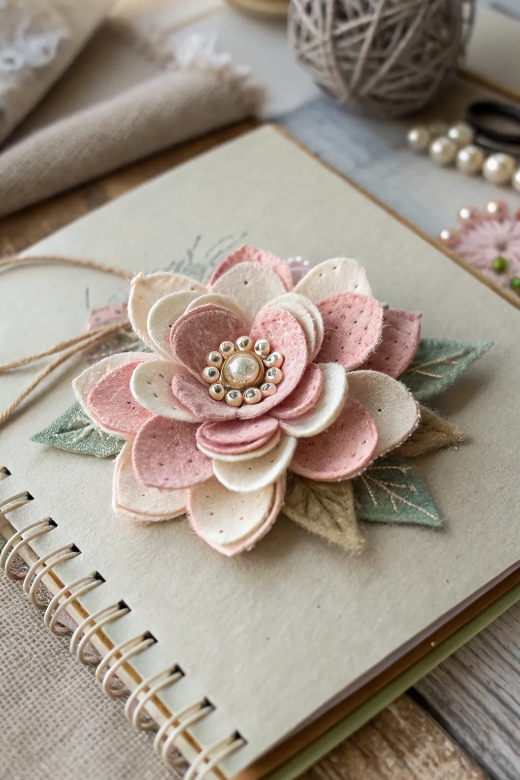 Add a touch of tactile beauty to your Valentine's scrapbook with handcrafted 3D embellishments.