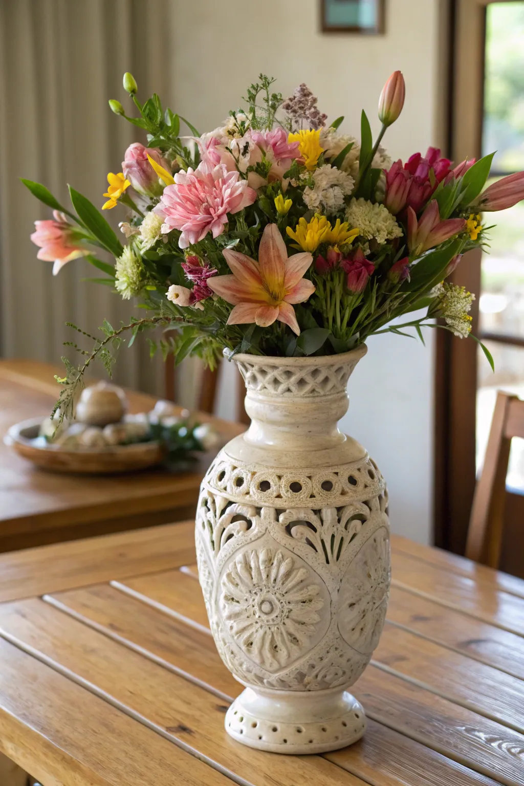 A work of art that enhances her decor.