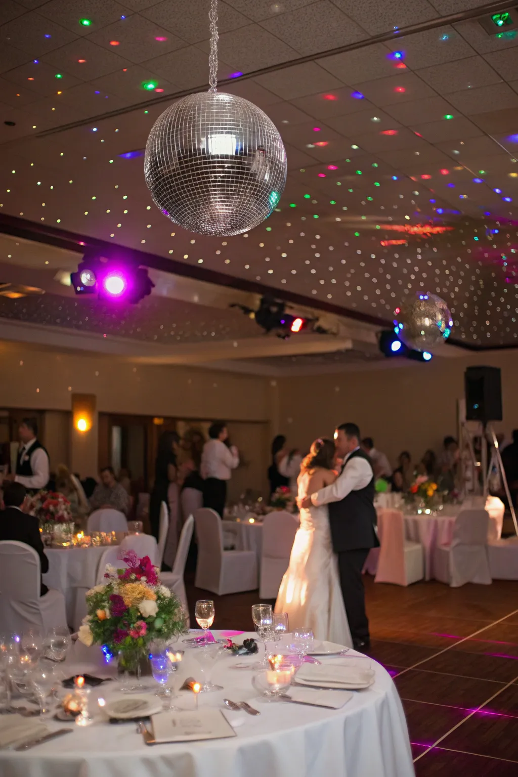 A disco ball adds retro fun and excitement.