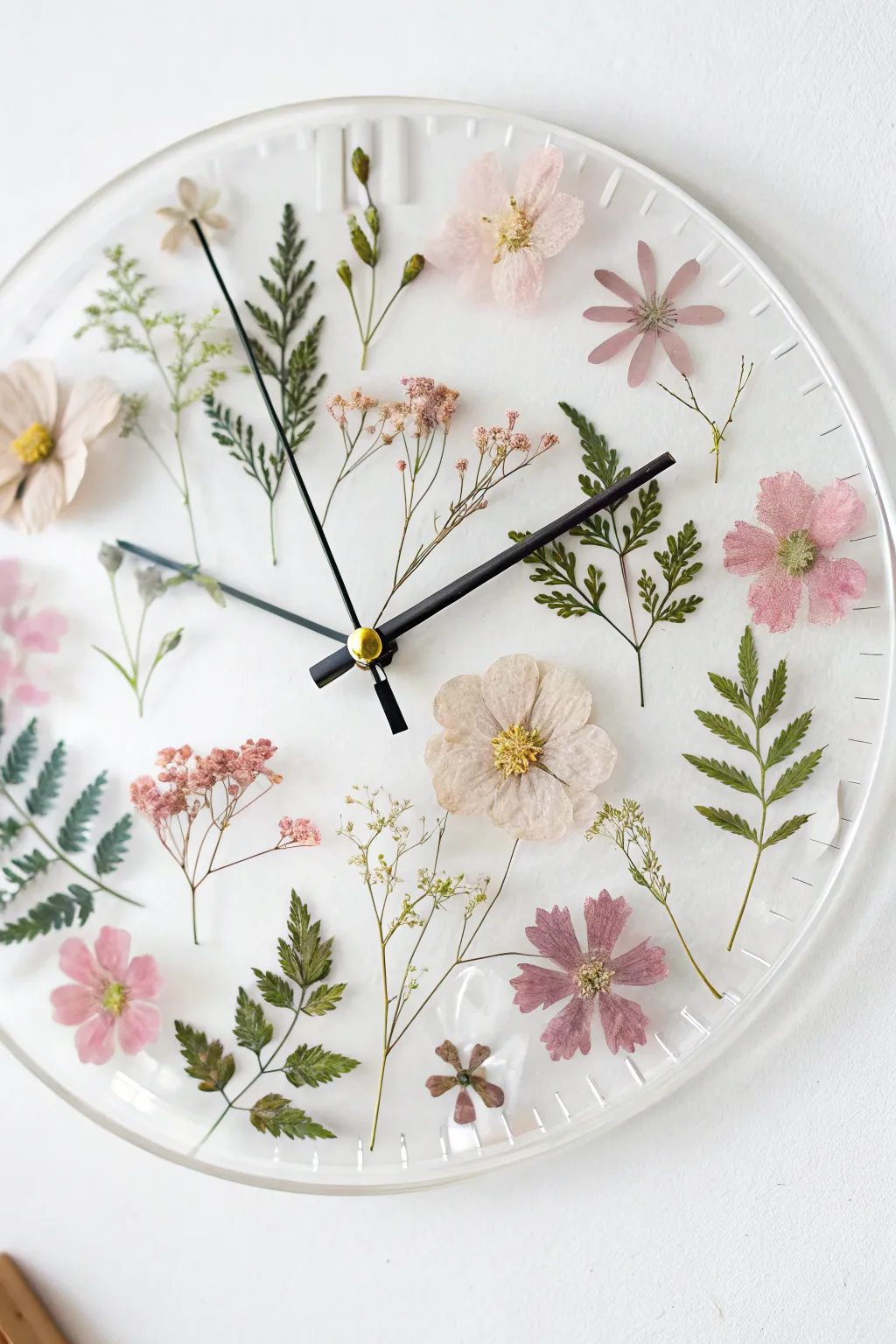 Elevate your space with the timeless beauty of a pressed flower clock. A blend of nature and simplicity for the modern minimalist.