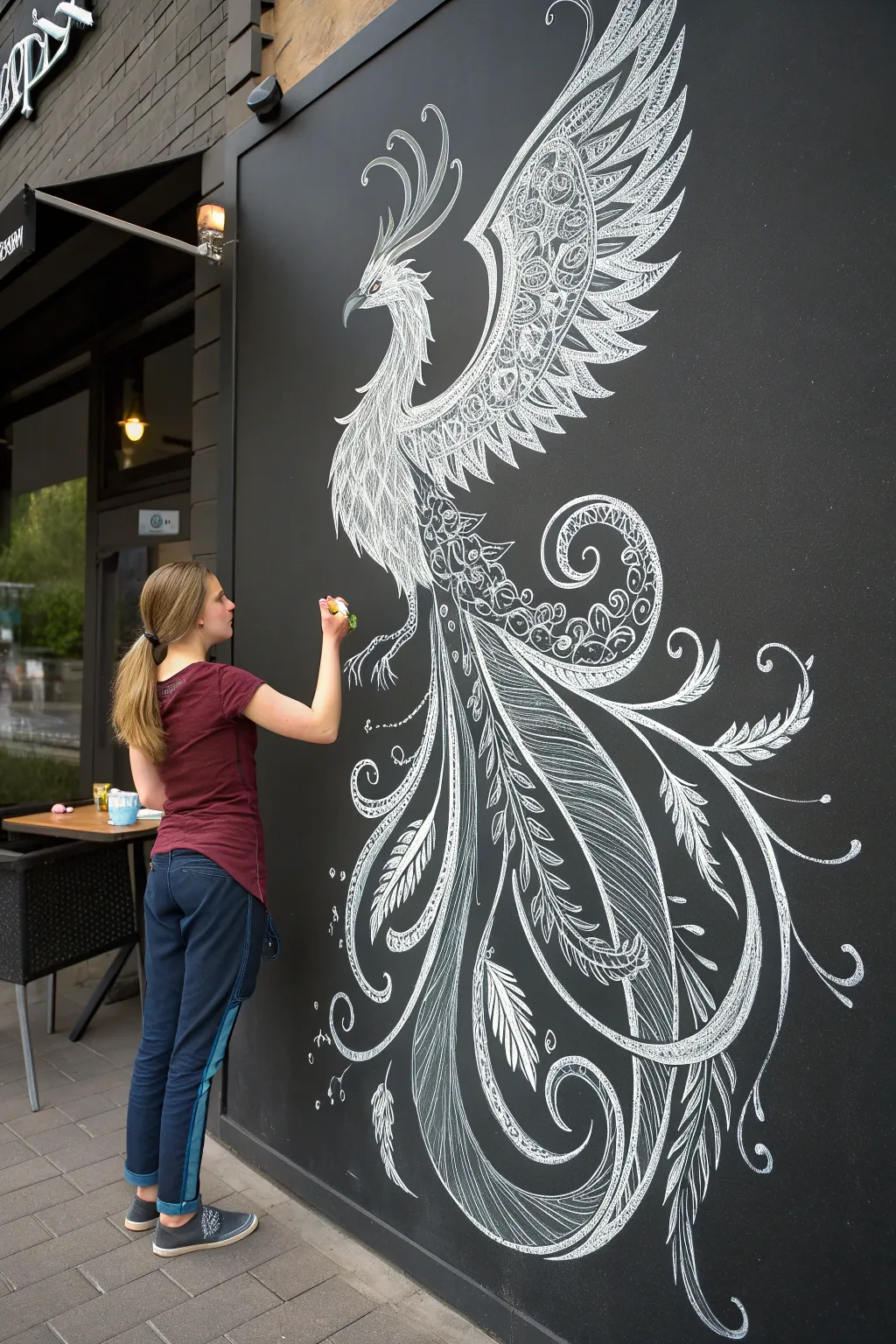 Unleash your imagination with this stunning white on black fantasy creature, where simplicity meets mythical elegance.
