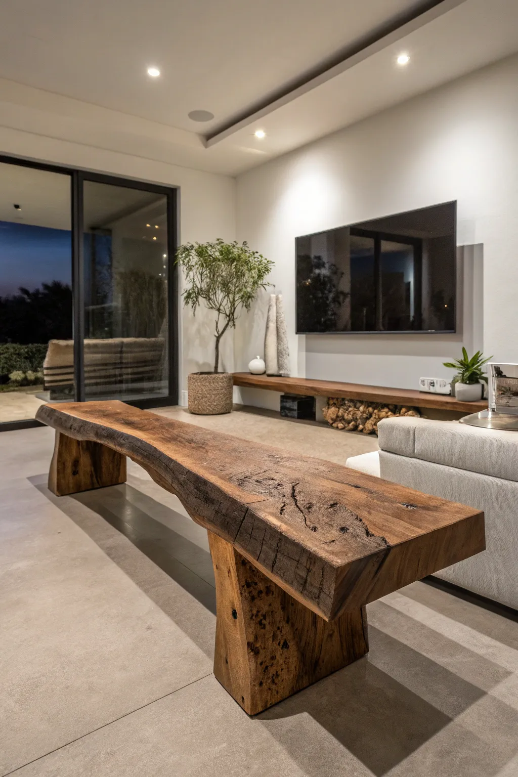 Make a statement with bold, naturally curved beams that transform your space.