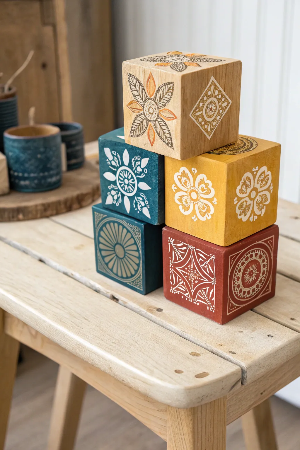 Transform any space with the charm of handcrafted wooden blocks—where simplicity meets striking style.