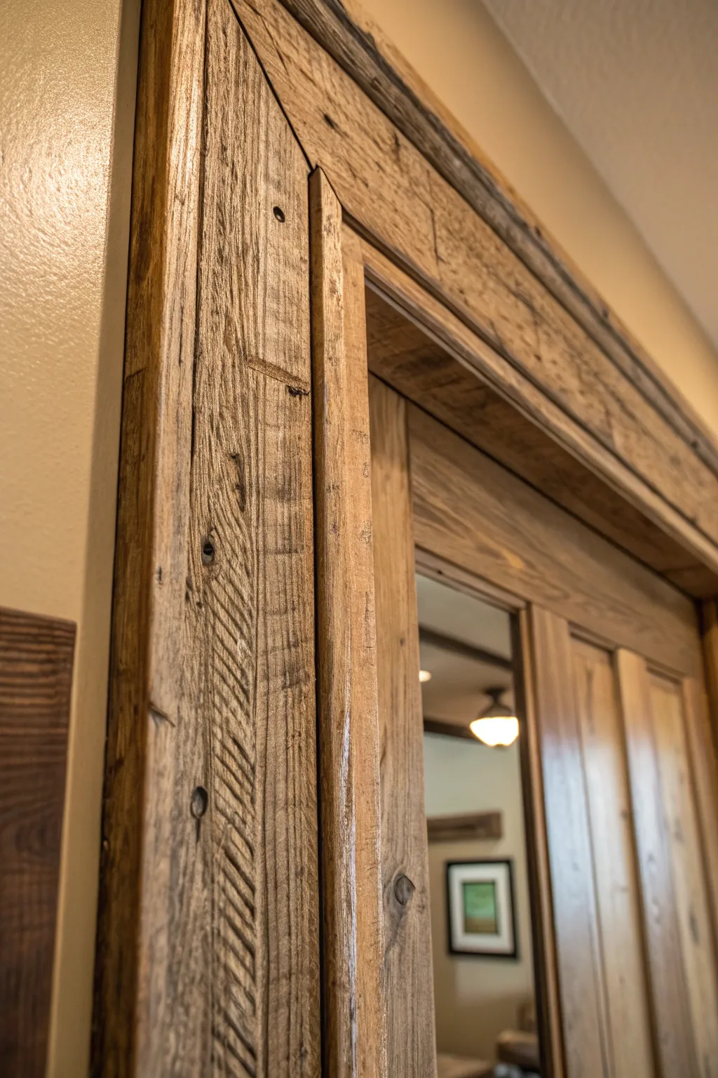 Weathered Elegance: Distressed 1x4 Trim Adds Rustic Charm