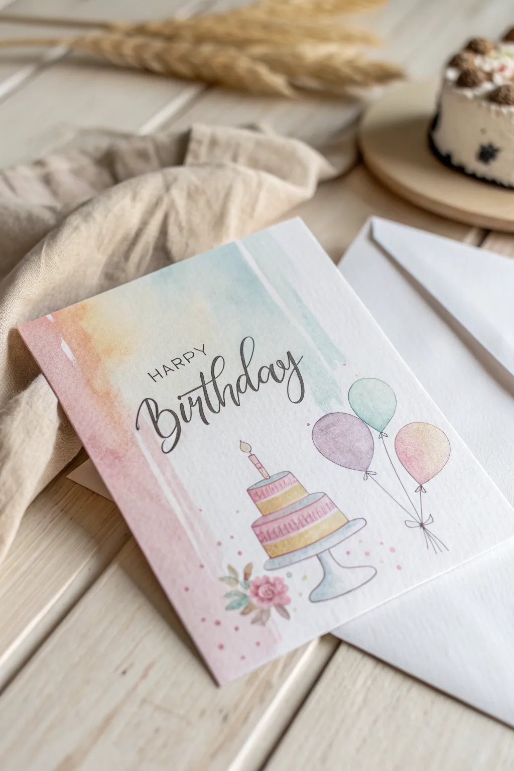 Embrace the whimsical charm of watercolor for a 20th birthday surprise!