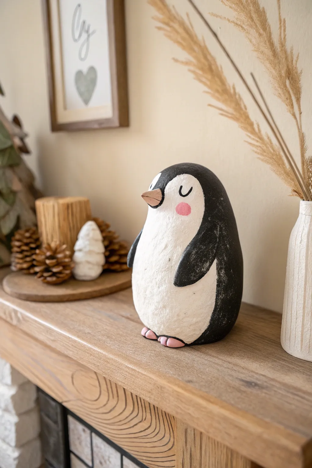 Add a touch of whimsy to your home with this charming clay penguin sculpture. 🐧✨