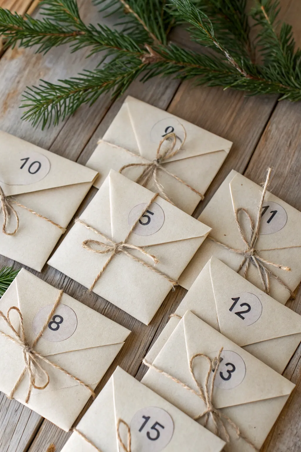 Countdown to Christmas with this charming minimalist Advent calendar, where each handcrafted envelope holds a delightful surprise.