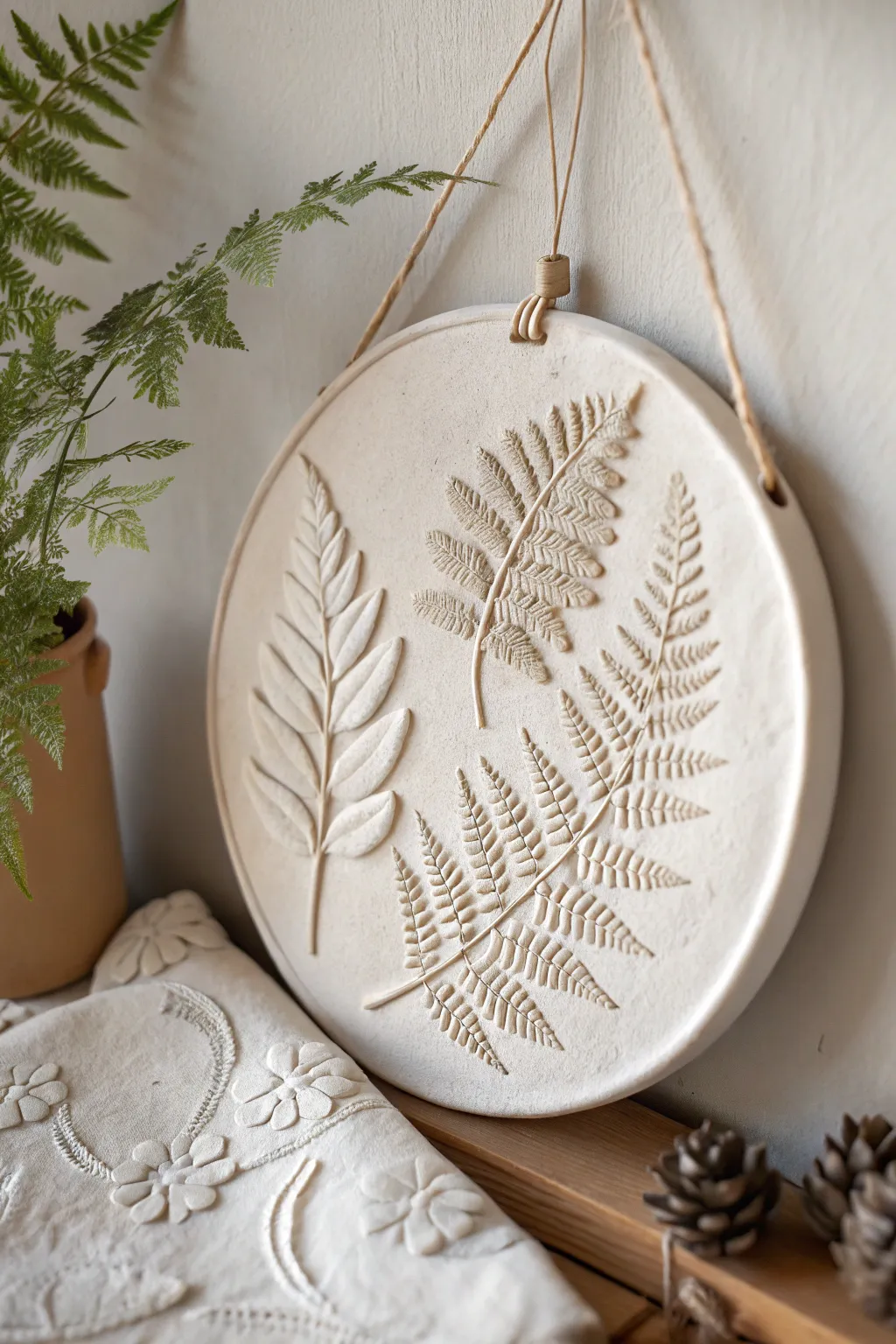 Embrace nature with a touch of elegance – fern imprints bring the outdoors in.