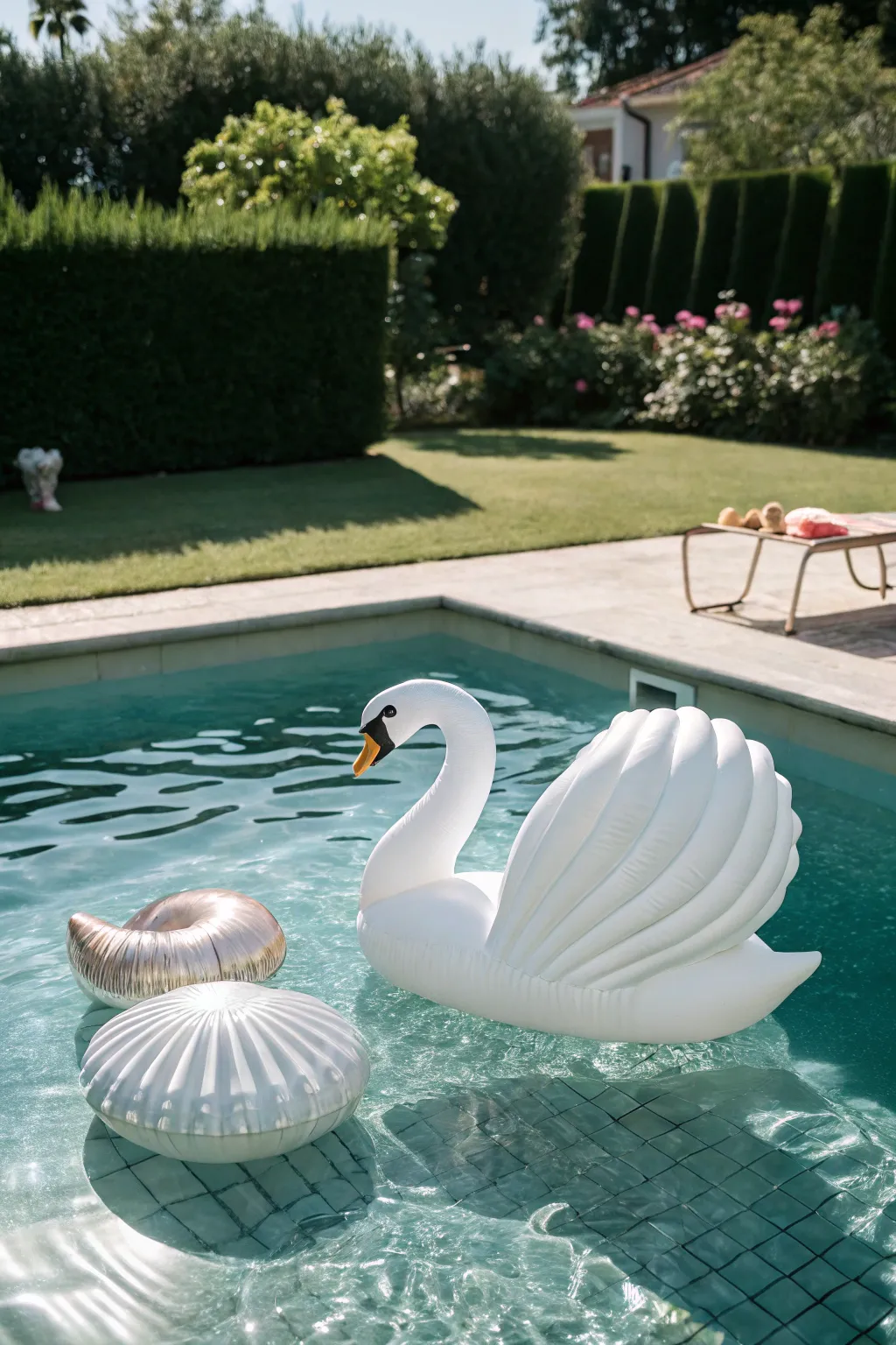Whimsical white floats for a touch of elegance.