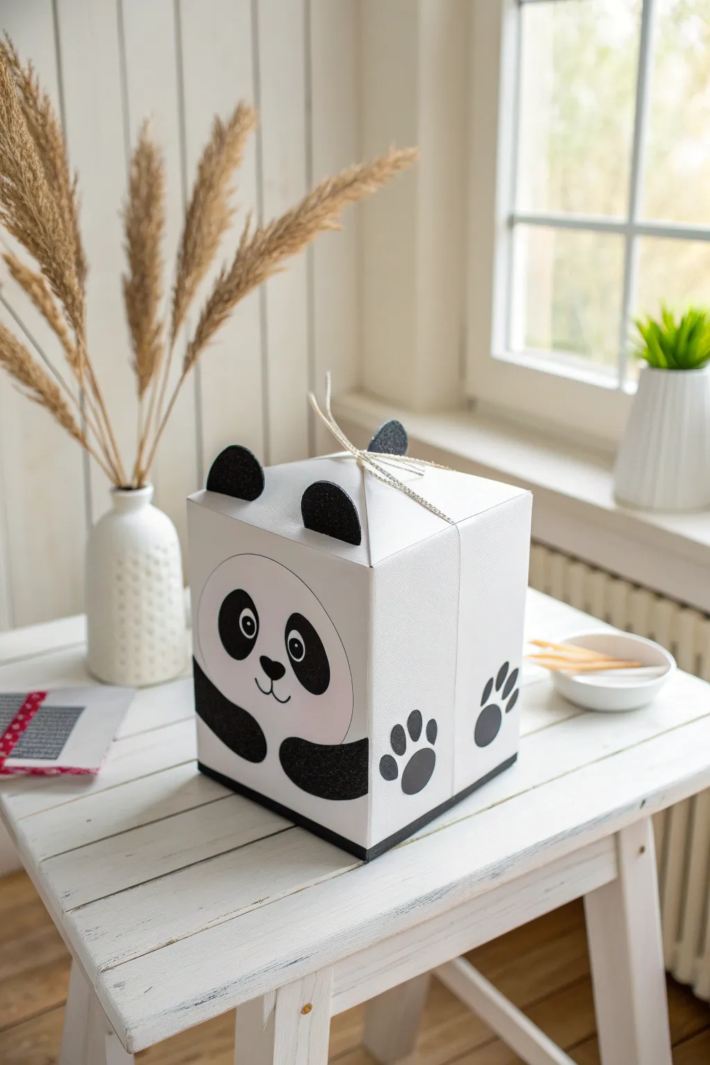 Fall in love with simplicity and charm with this handmade Panda Love Box, perfect for your Valentine's Day treasures.