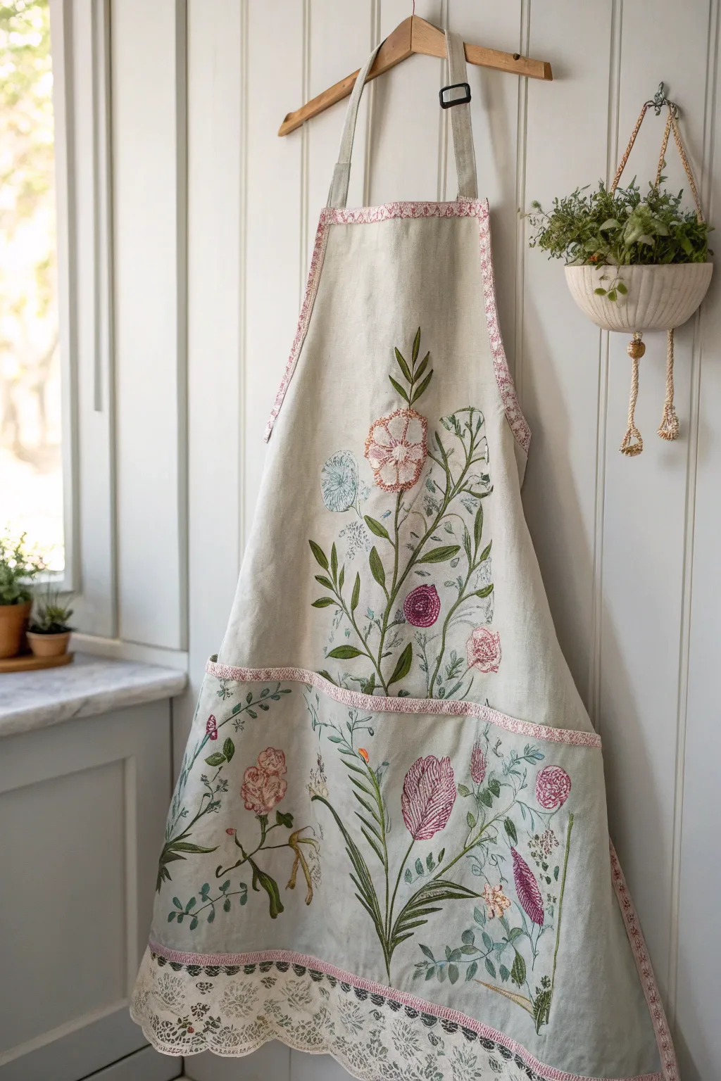 Bring nature into your kitchen with this exquisite floral apron—where craftsmanship meets Scandinavian elegance.