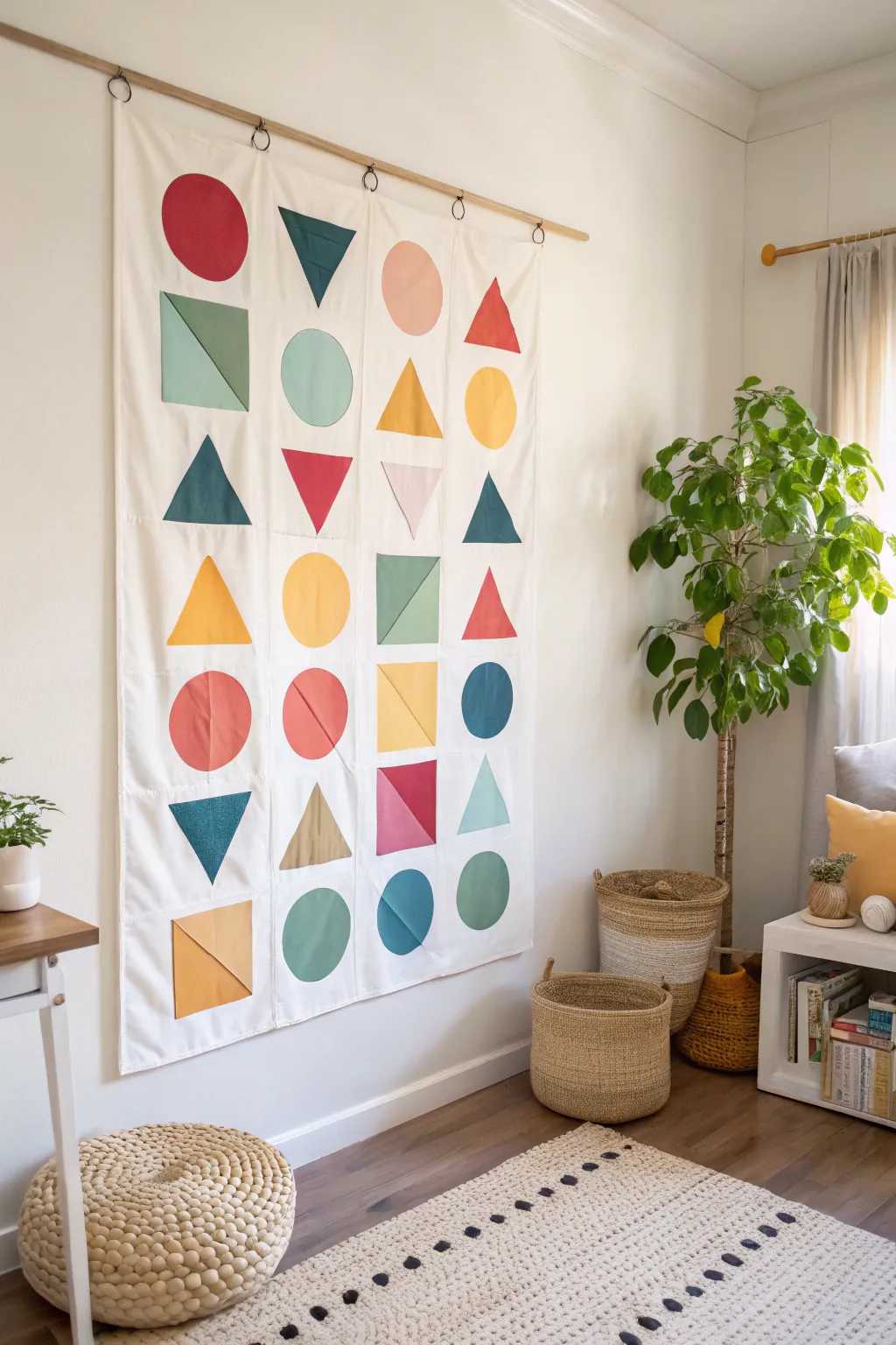 Transform your space with the elegance of geometric wall art. Simple shapes, stunning impact.