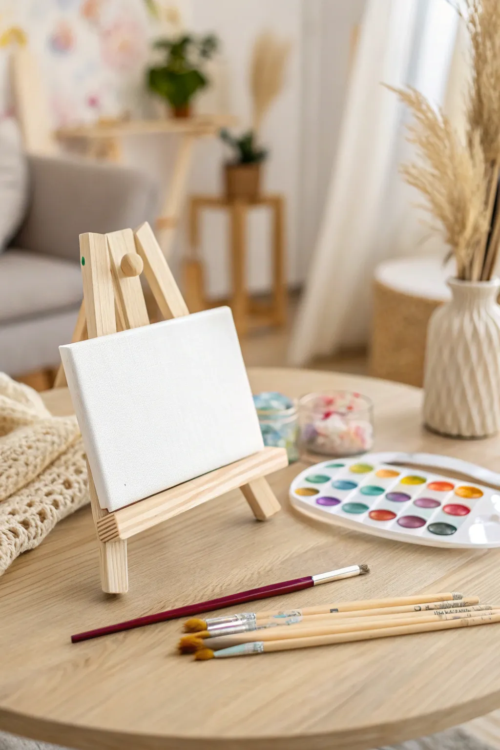 Unleash your inner artist with a minimalist canvas setup that inspires creativity and tranquility.