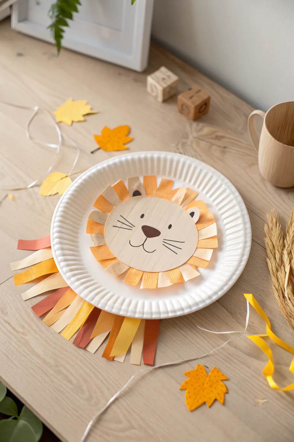 Unleash creativity with this charming paper plate lion, where minimalism meets boho flair!