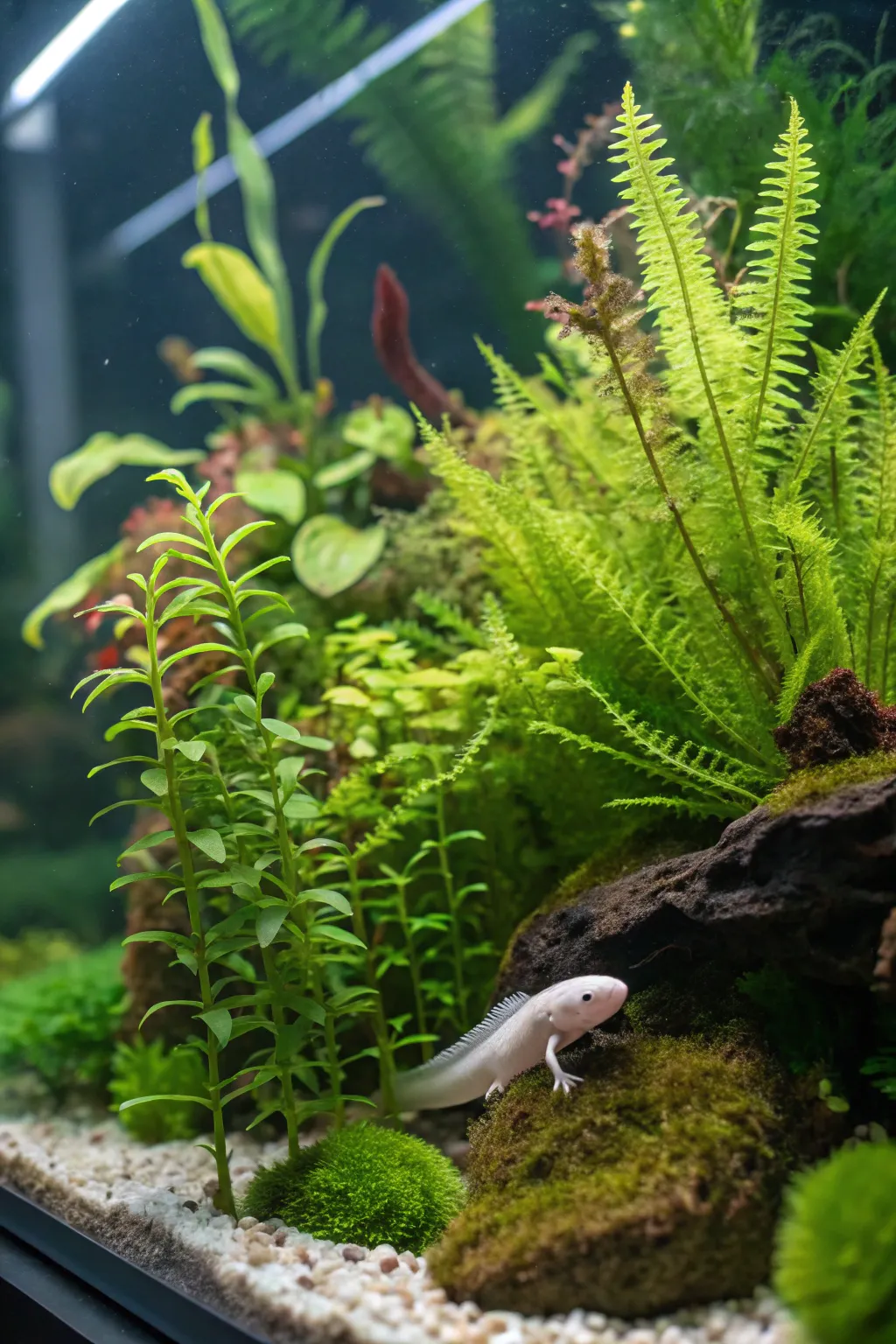 Lush greenery brings life and freshness to your axolotl's home.