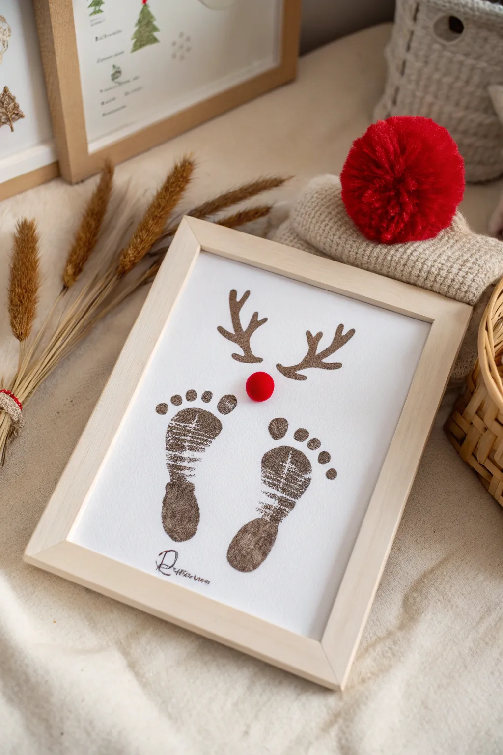 Capture the magic of the holidays with this charming reindeer art, blending Scandinavian simplicity with boho flair. Perfect for those who treasure handcrafted memories.