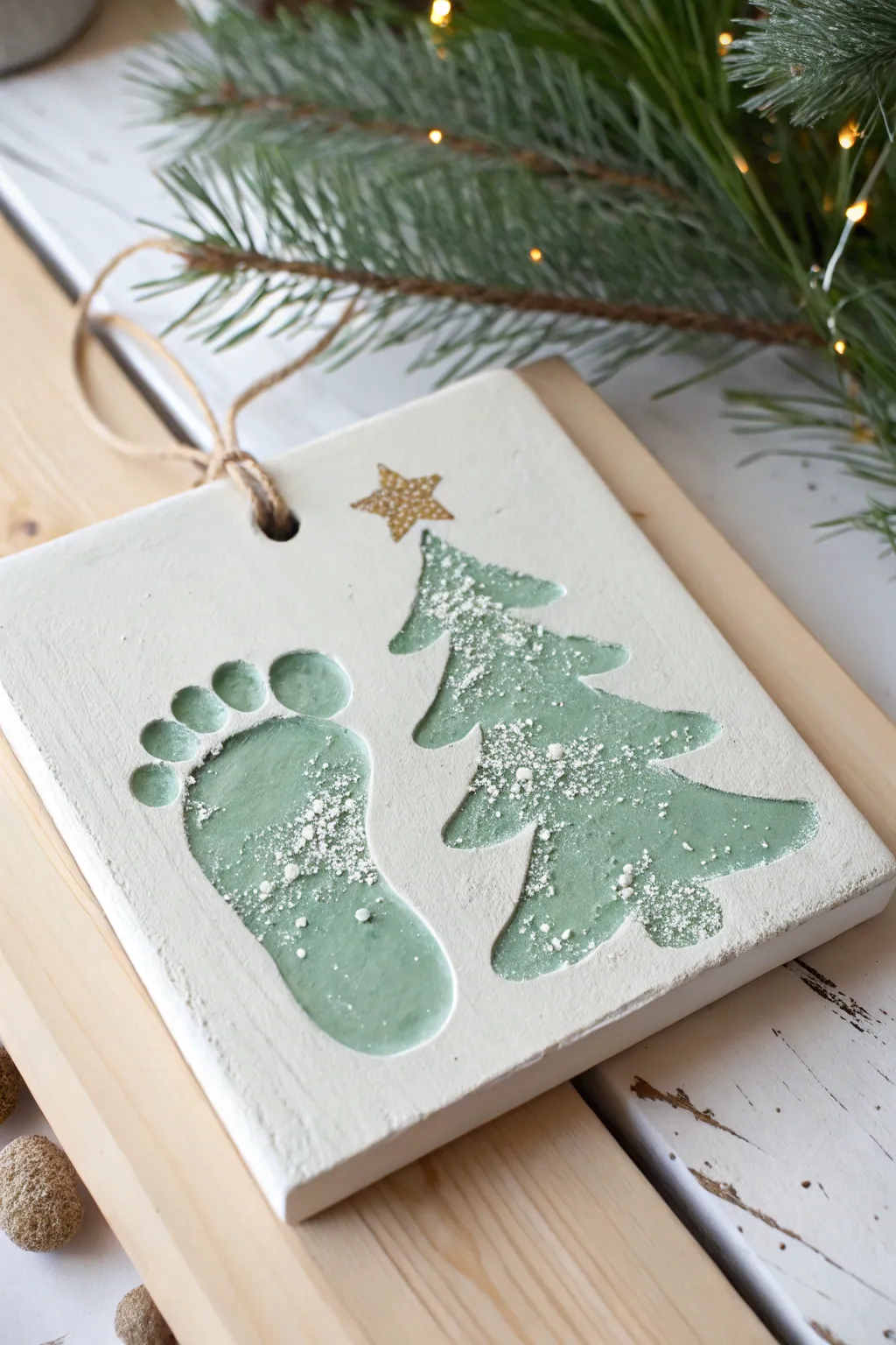 Transform tiny footprints into festive Christmas memories with a touch of sparkle and simplicity.