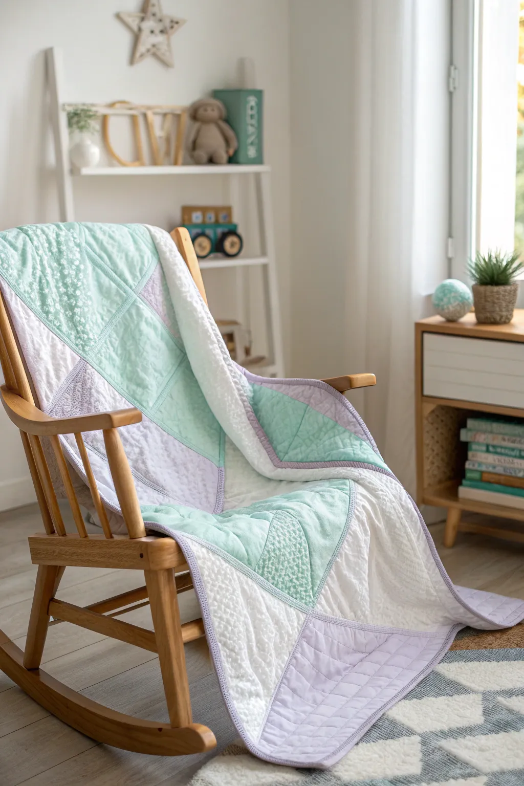 Wrap your little one in the dreamy embrace of pastel perfection 🌿✨ #BabyQuilt #PastelParadise