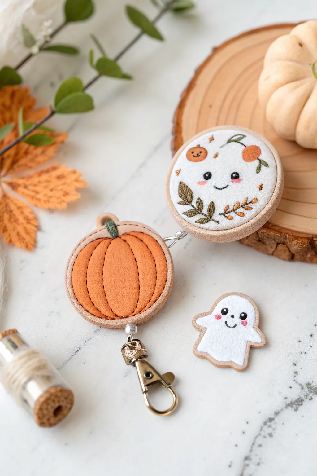 Add a touch of whimsy to your workday with this charming holiday-themed badge reel!