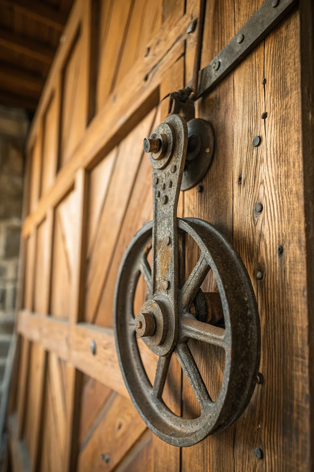 Embrace nostalgia with timeless vintage roller wheels for your barn door.