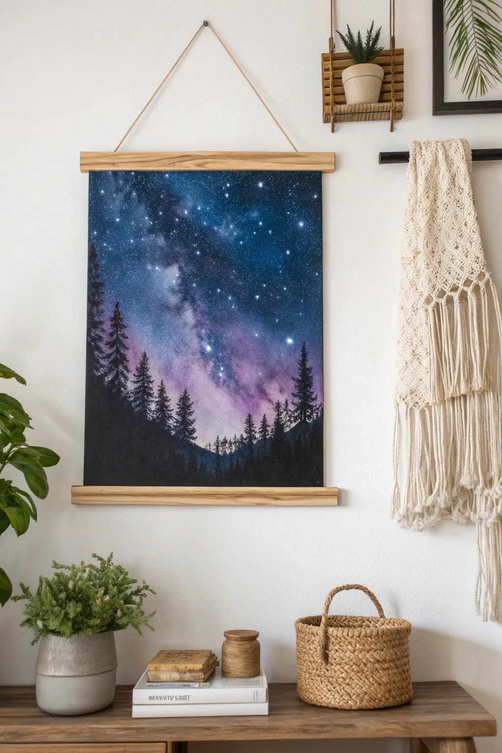 Capture the magic of a starry night with easy elegance ✨🖌️ #MinimalistArt #BohoDecor