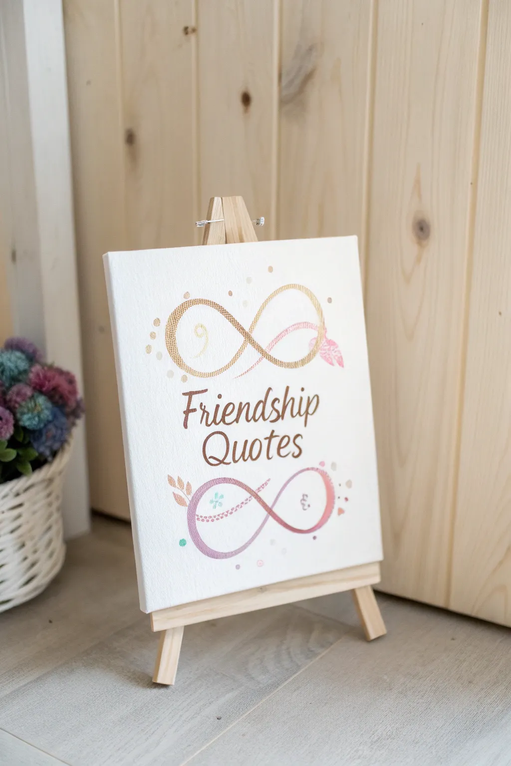 Celebrate endless friendship with a beautifully crafted infinity symbol canvas, perfect for adding a touch of elegance to your space.