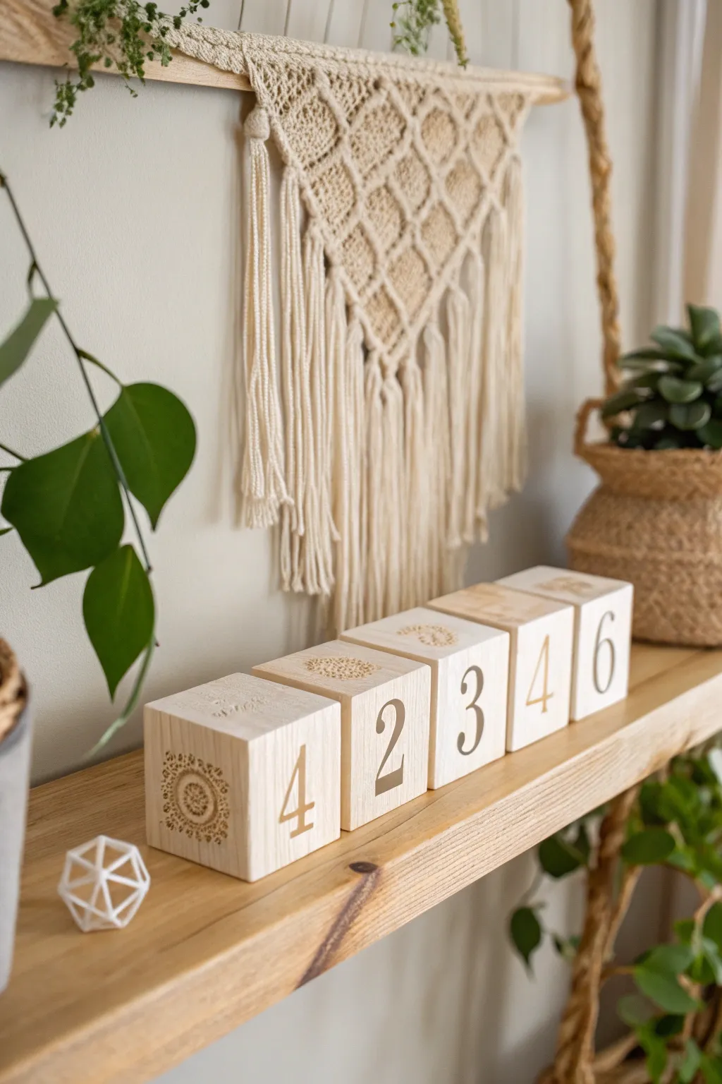 Count down to your special day with elegance and charm using these customizable wooden blocks!