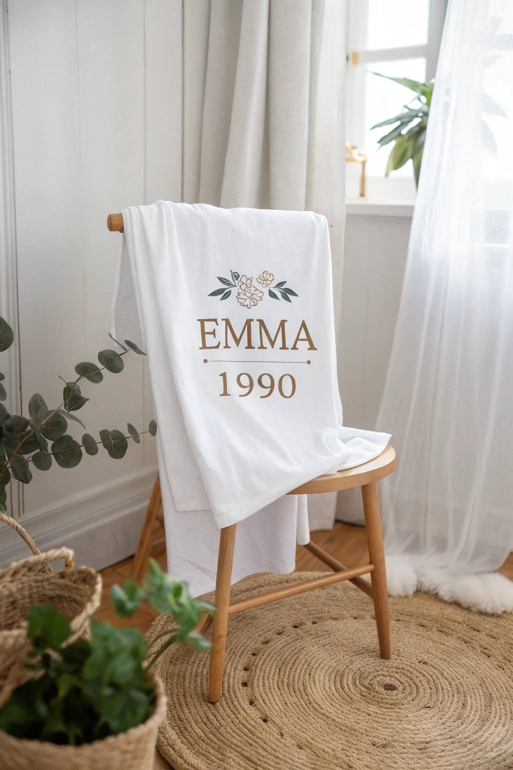 Celebrate the special day with a touch of personalization – a name tee that combines simplicity and charm.