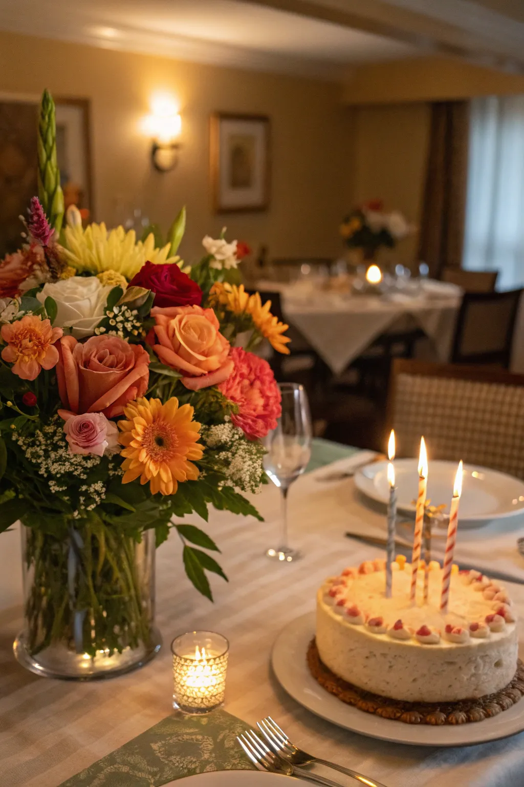 A lush floral centerpiece that brings nature to the party.