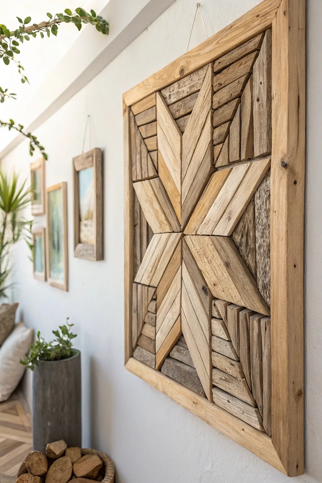 Embrace the art of nature with this stunning driftwood wall piece, where simplicity meets boho elegance.