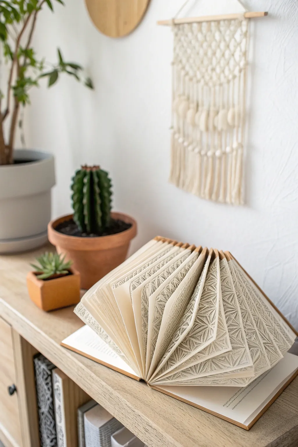 Transform your books into captivating geometric art with these simple folding techniques.