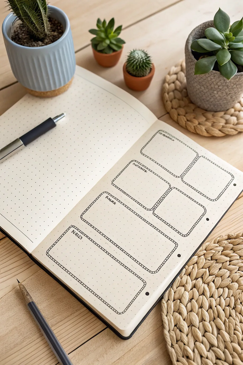 Transform your journal with soft, rounded corner boxes for a touch of elegance and simplicity. 🌿✨ #MinimalistBoho #BulletJournalBeauty