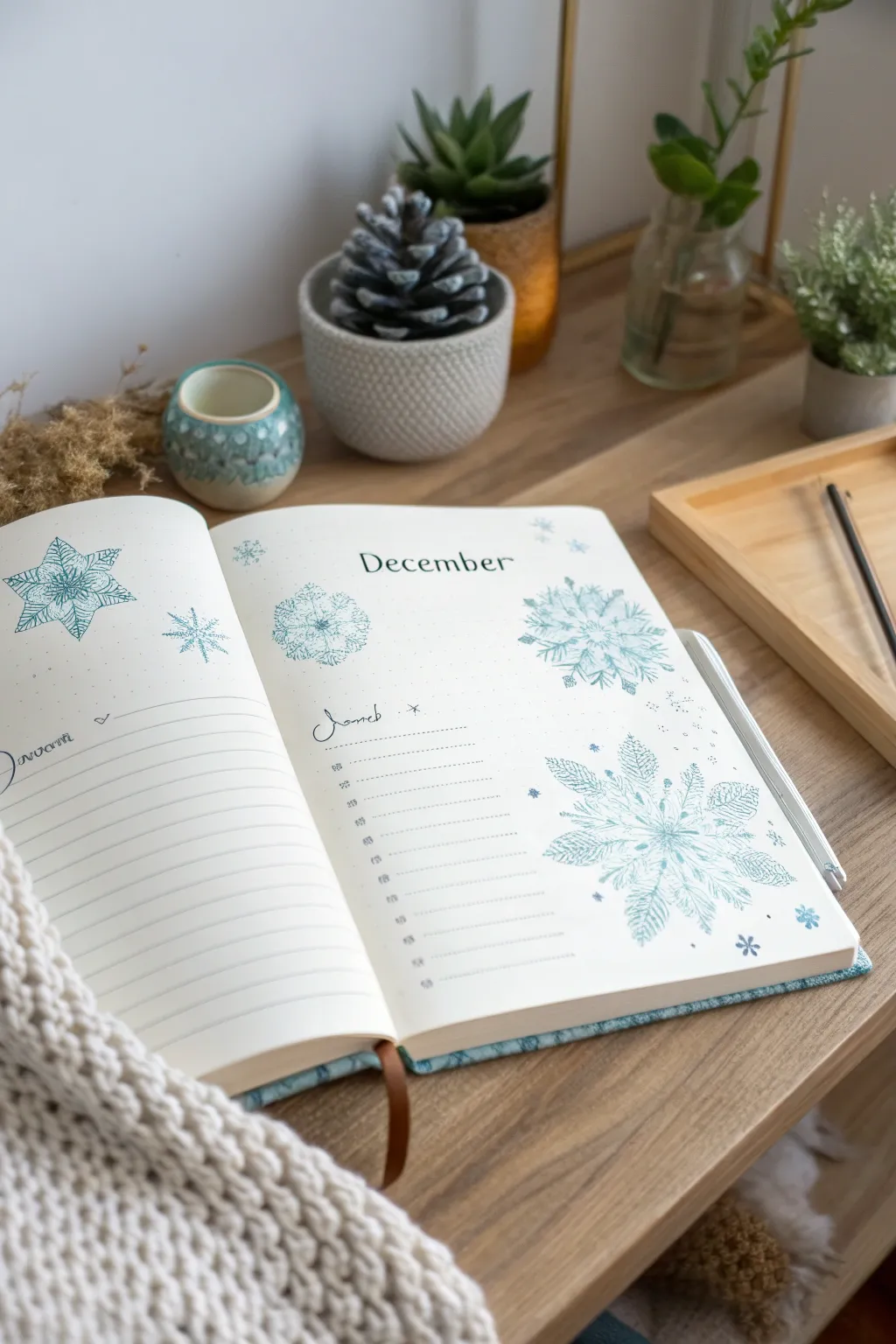 Embrace the beauty of simplicity with seasonal headers that add a touch of charm to your bullet journal.