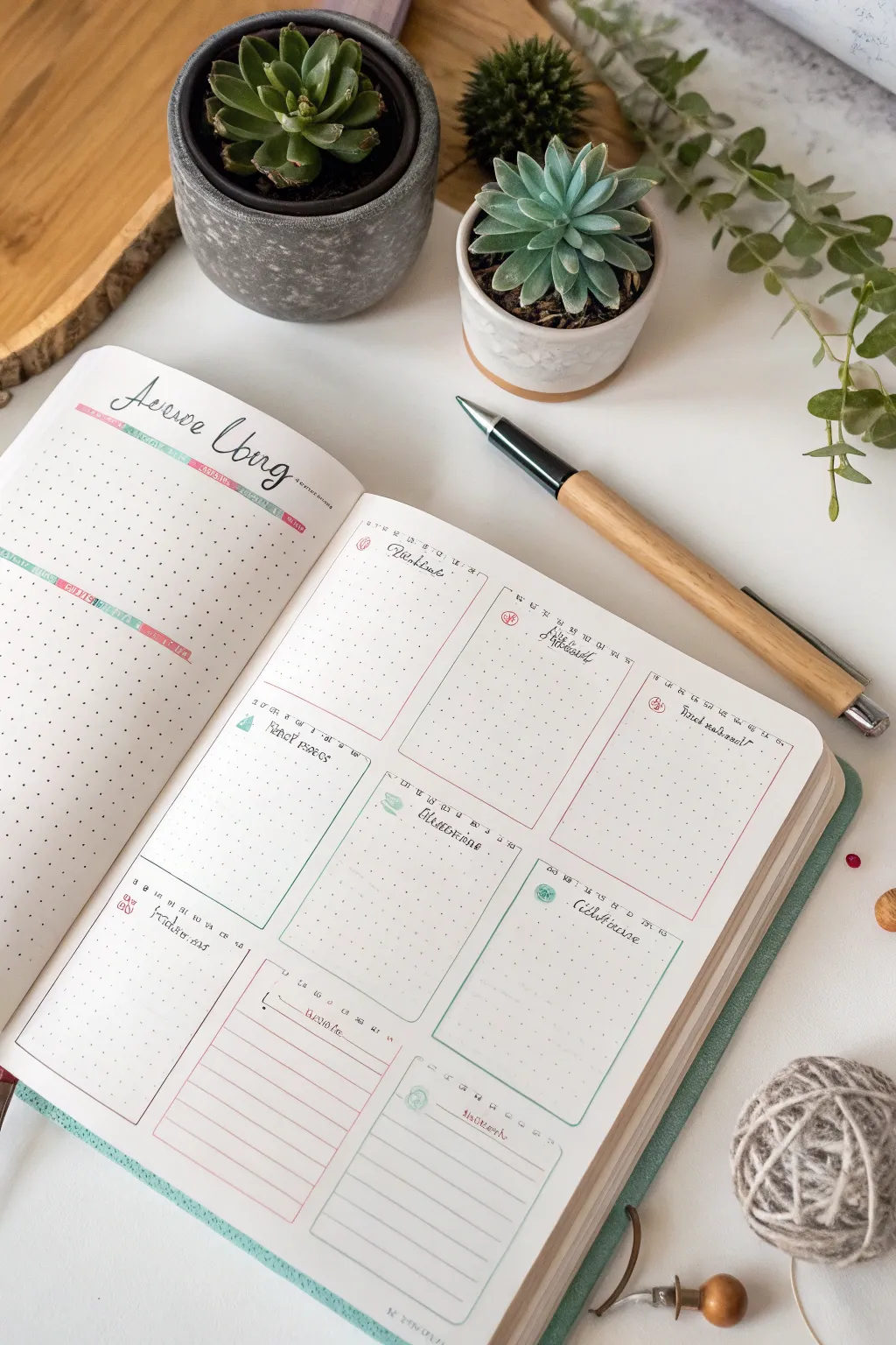 Elevate your planning with a color-coded future log that blends minimalist beauty with a touch of Boho charm.