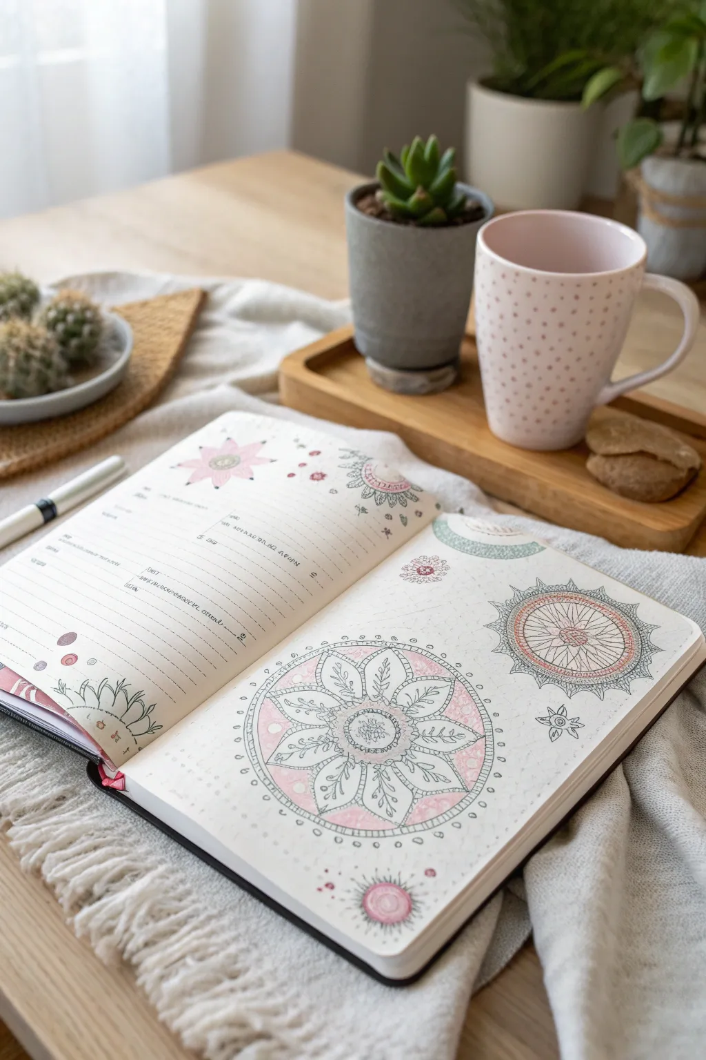 Transform your bullet journal into a canvas of creativity with elegant decorative doodles. #BulletJournalArt #ScandiBohoVibes