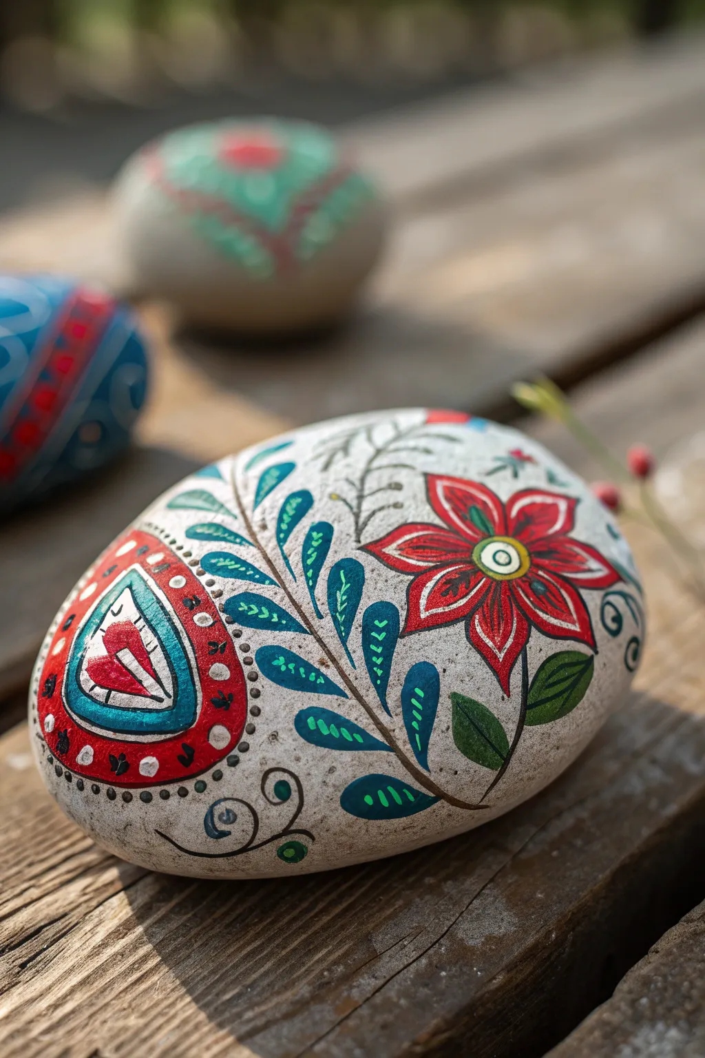 Discover the art of rock painting: a touch of creativity in nature's canvas.