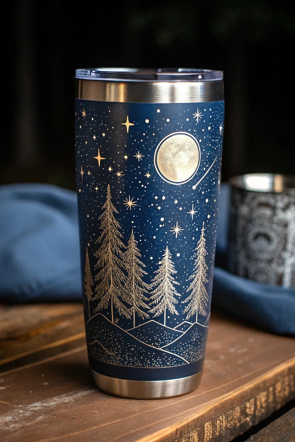 Sip under the stars with this exquisitely crafted camping tumbler, perfect for your next stargazing adventure.