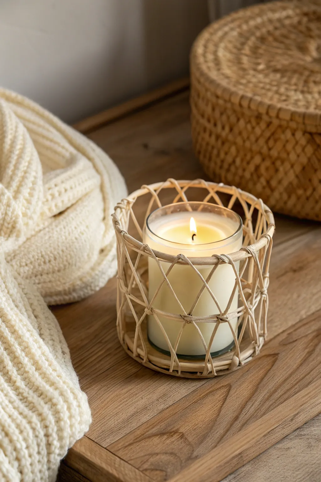 Illuminate your reading nook with the soft glow of a beautifully crafted candle, perfect for cozy afternoons.
