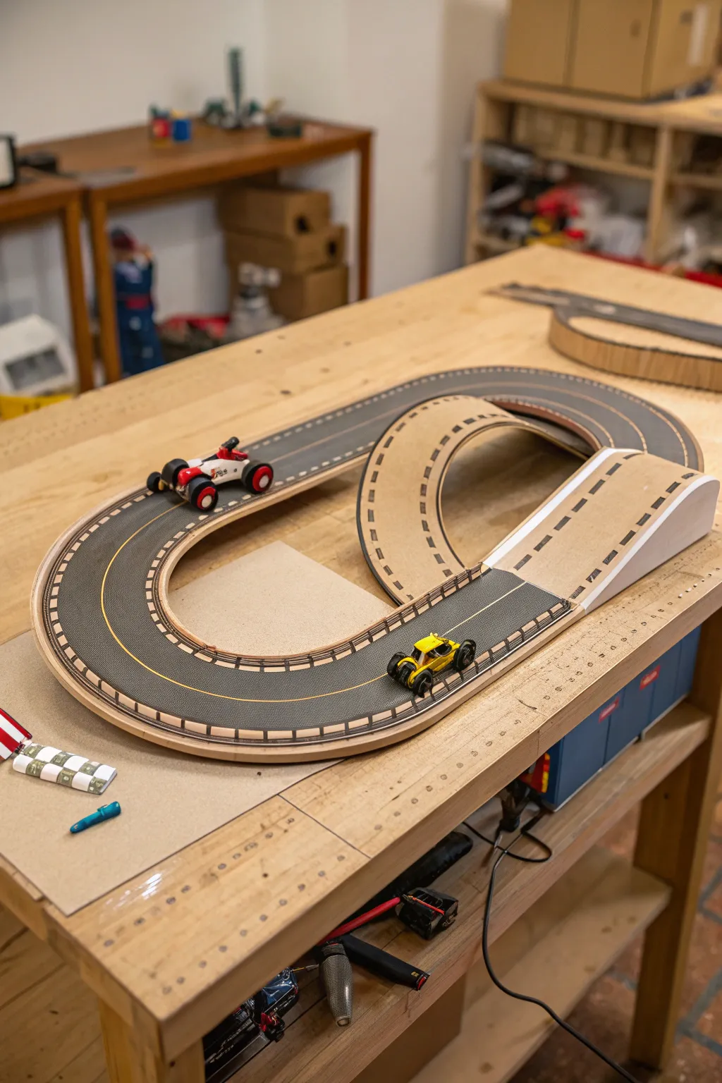 Feel the thrill of the loop! Craft your own cardboard raceway adventure.