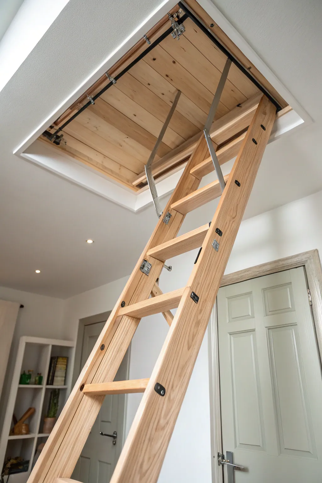 Unlock the elegance of space with a drop-down ladder that marries form and function.