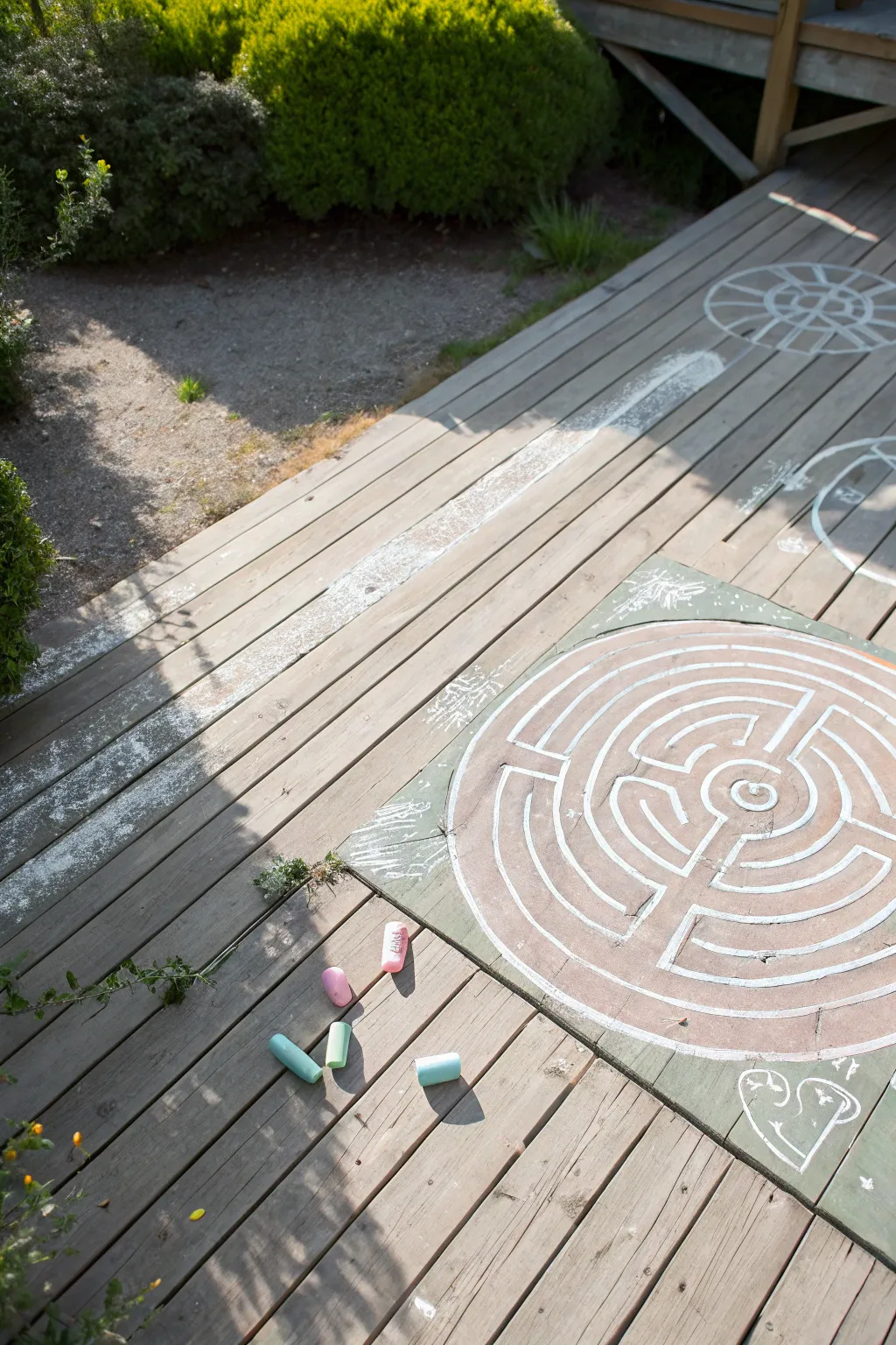 Dive into creativity with a charming pastel chalk maze, perfect for playful afternoons and aesthetic joy!