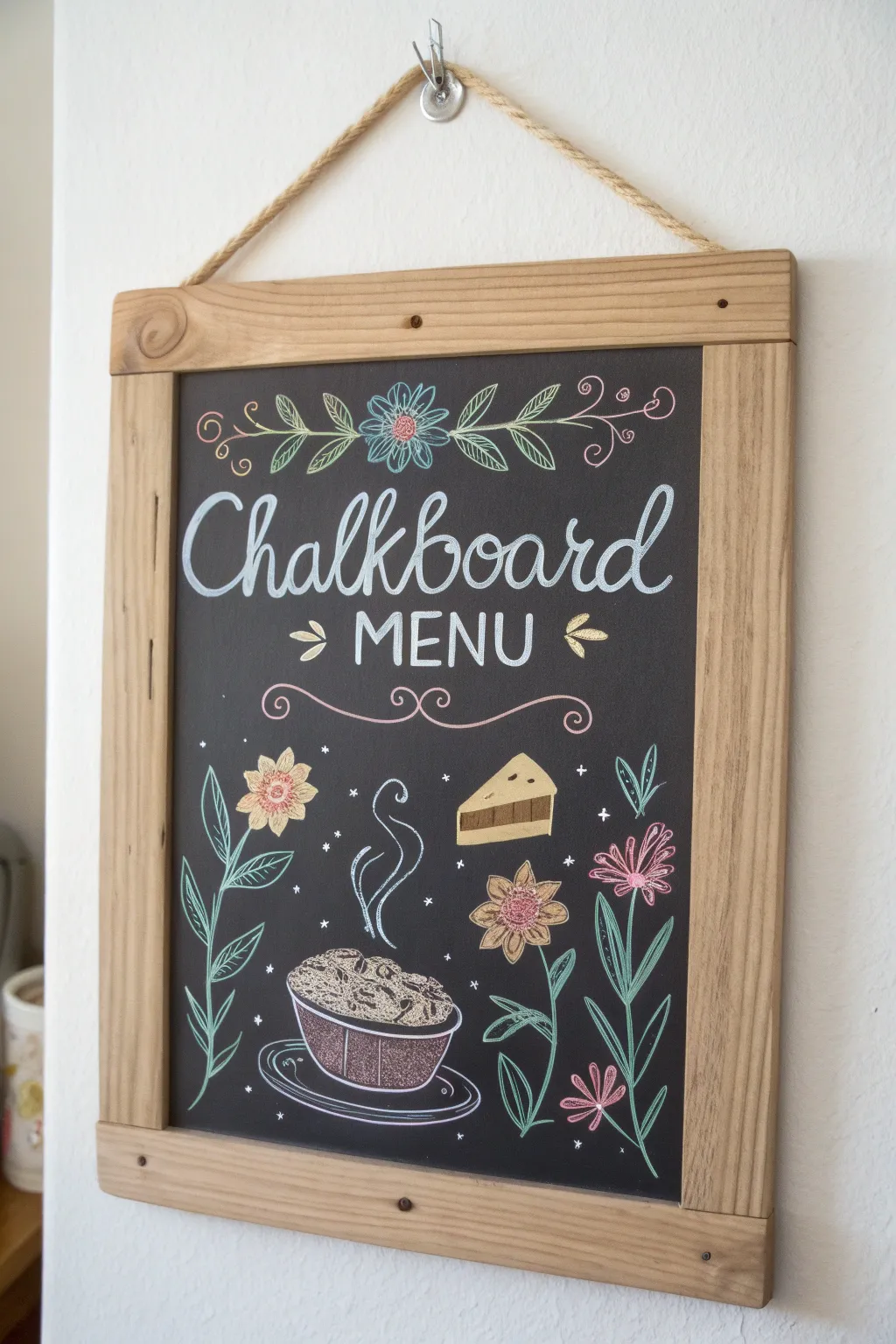 Add a touch of whimsy to your kitchen with a vibrant, handcrafted menu board!