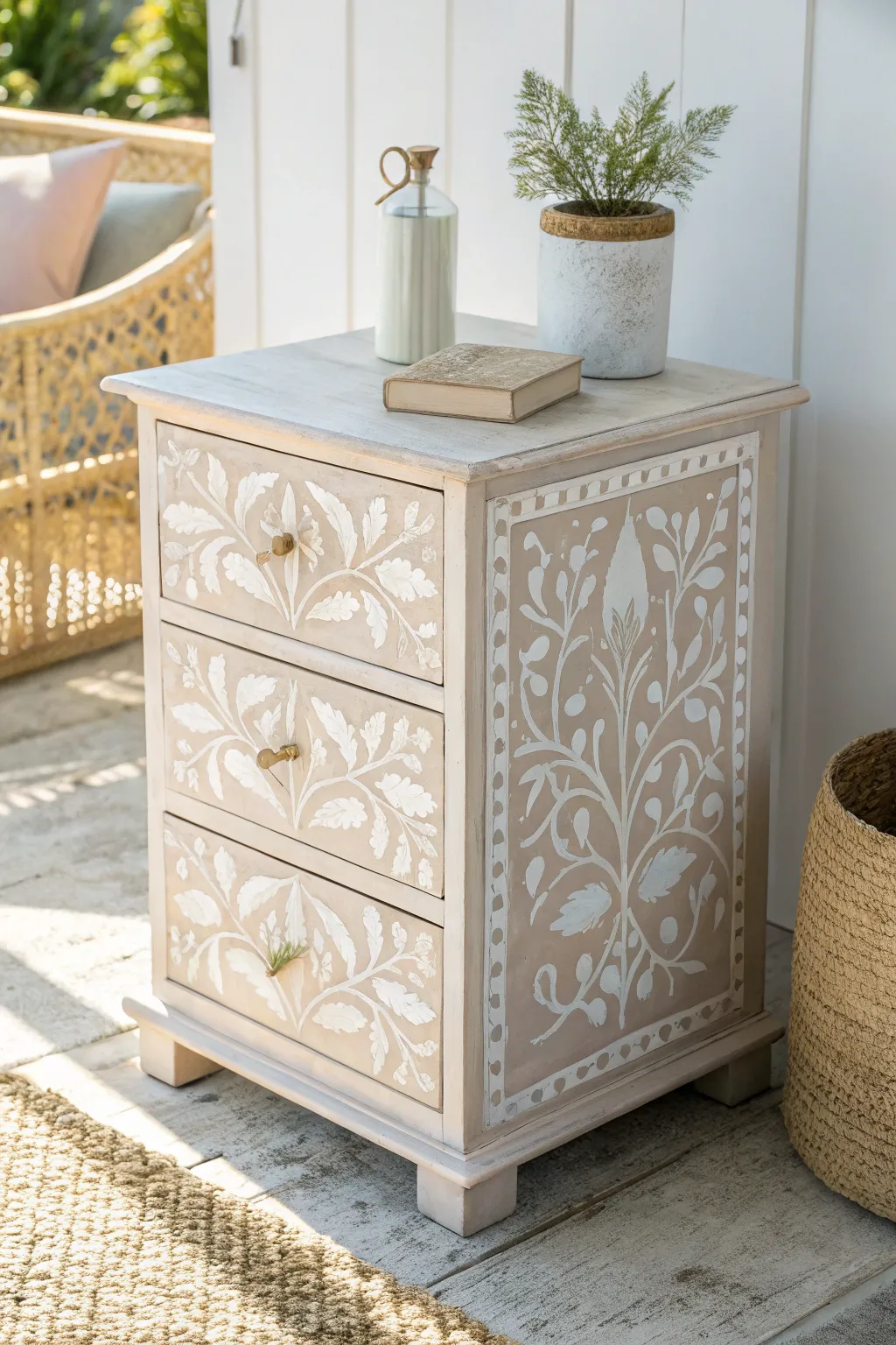 Transform your furniture with a touch of elegance: Faux Bone Inlay with Chalk Paint.
